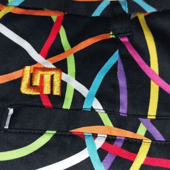 Loudmouth Technicolor Dream Men's Golf Pant  Black w/ multicolor Sz 40x34L  NWOT - Picture 5 of 8